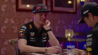max verstappen & sergio perez, but something is vibrating and a dirty joke comes out