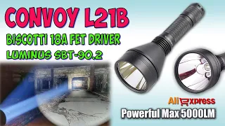 Convoy L21B SBT90.2  5000Lm♦  Обзор, замеры, ночные тесты. Night Tests. Full  review.