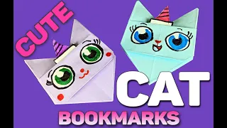 Origami Cat Bookmark - Easy Origami Bookmarks