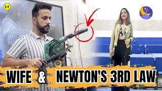 Wife Ko Chand Pe Bhejne Ki Koshish 😂 I Newton's 3rd Law I Science Experiment I Ashu Sir