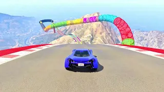 GTA V Epic New Stunt Race For Car Racing Challenge by Trevor and Shark #911