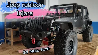 Injora Jeep Wrangler rubicon RC crawler Chassis Karosserie 313mm  Freeman axial Traxxas  scale HD