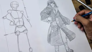 Draw Itachi Uchiha full body tutorial | anatomy