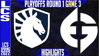 TL vs EG Highlights Game 3 | Round 1 Match 2 LCS Playoffs Spring 2022 | Team Liquid vs Evil Geniuses
