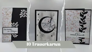 10 Trauerkarten basteln mit einem Bogen aus dem Designblock #writeyourownfairytale - #onesheetwonder