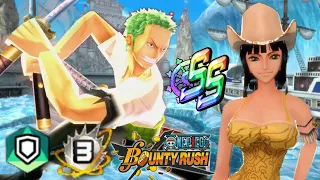 [52/52 Boost] 2* East Blue ZORO GAMEPLAY in SS with NICO ROBIN [Lv.100] | One Piece Bounty Rush OPBR