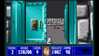 Wolfenstein 3D: Episode 1, Floor 2 (100% Clear And Secrets!)