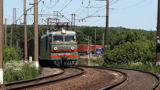 Train video. Trains on the Greater Ring of the Moscow Railway. Yaganovo - Nepetsino stretch. Russia.