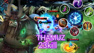 23 Kills Thamuz New Build!! Super Intense Battle!! - Build Top 1 Global Thamuz MLBB