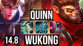 QUINN vs WUKONG (TOP) | 16/5/11, 500+ games, Dominating | EUW Diamond | 14.8