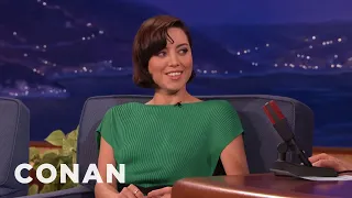 The Origin Of Aubrey Plaza's Awkwardness | CONAN on TBS