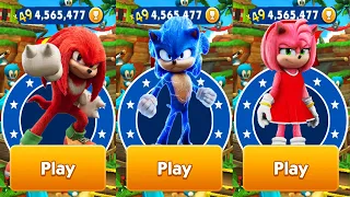 Movie Sonic vs Movie Amy vs Movie Knuckles vs All Bosses Zazz Eggman in Sonic Dash - Run Gameplay