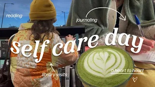 Self Care Day 💌 *reading, cafes, library trips & a social media heart to heart* 📖🍵 VLOG