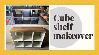 Cube shelf makeover DIY
