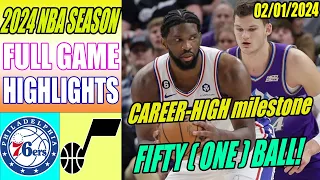 Philadelphia 76ers vs Utah Jazz FULL GAME Highlights February 1, 2024 | NBA Season 2024