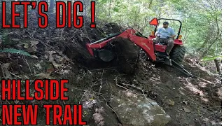 How to Build a Trail Through The Forest!  Using Mahindra 1626 Tractor Backhoe