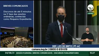 Plenário - Breves Comunicados - Discursos Parlamentares - 04/08/2021