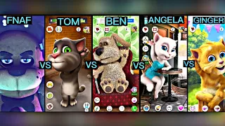 FNAF 🆚️ TOM 🆚️ BEN 🆚️ ANGELA 🆚️  GINGER Who Is Best ? 👌 🤣 | Tom The Singer