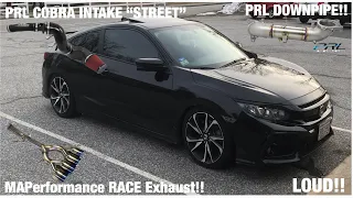 17 Civic Si Race exhaust with PRL Downpipe and Cobra Cold Air Intake Sound clips and flyby’s!!