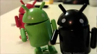 Walking Google Android Robot Windup Toys In Action