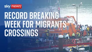 Record-breaking 1,106 migrants cross the English Channel in one week