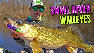 Jigging UPSTREAM For SMALL River Walleyes
