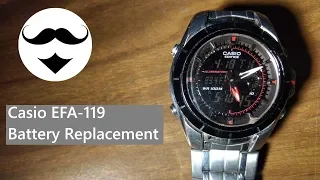 Casio Edifice EFA-119 Battery Replacement