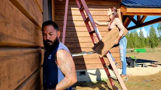 Siding Our SELF-BUILT House | Making Our Log Cabin DREAM COME TRUE Using Concrete!