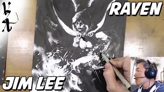 Jim Lee drawing Raven from Teen Titans