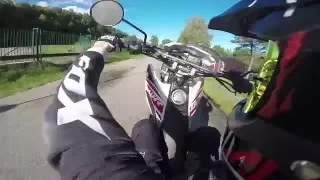 How I FUCKED up my FOOT! Yamaha WR 125 Wheelie