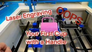 Laser Engrave a Cup with Handle, how setup your Thunder rotary and LightBurn