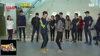 Couple jump rope with a lot of trouble @Running Man 141228