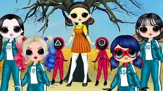 Ladybug in Squid Game with Harley Quinn, Wednesday Addams & Sae-byeok - DIY Paper Dolls & Crafts