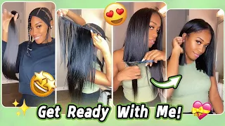 🙌How To: Natural Looking Middle Part Quick Weave w/ Leave Out + Blunt Cut Bob Length On Scalp