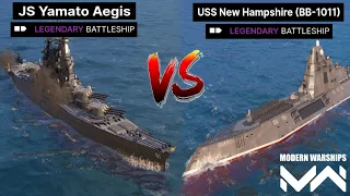 JS Yamato Aegis vs USS New Hampshire (BB-1011) @WatermelonMWID (Modern Warships)