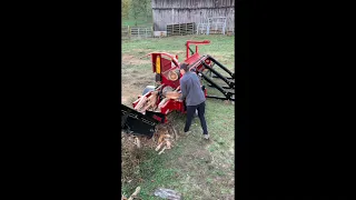 Brute Force 14-24 Firewood processor in action