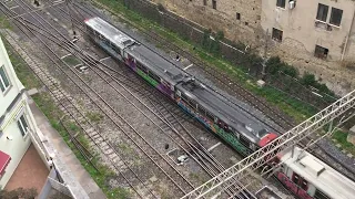 Elettrotreni in partenza dalla stazione di Napoli Porta Nolana della Ferrovia Circumvesuviana