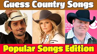 Music Quiz : Guess 30 Country Music | Most Popular Country Songs Edition | Song Quiz | Country Songs