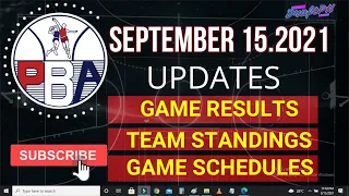 2021 PBA Philippine Cup SEPTEMBER 15 .2021 | SCORE RESULTS | PBA TEAM STANDINGS | GAME SCHEDULES