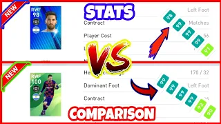 100 RATED MESSI VS 98 RATES MESSI -{ STATS COMPARISON} - PES 2020 MOBILE