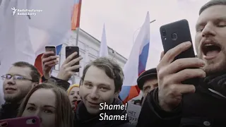 'The Shame Of Russia': Protesters Vent Anger At State-Run TV