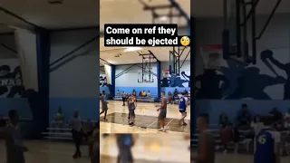 Ref should eject somebody right? #shorts #shortvideo #funny #comedy #kids #basketball #family