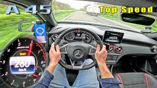 Mercedes A45 AMG has 381HP and a DCT gearbox on AUTOBAHN!