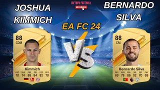 🔥EA FC 24 INSANE COMPARISON 🔥JOSHUA KIMMICH 🆚 BERNARDO SILVA / WHO WILL WIN? #shorts