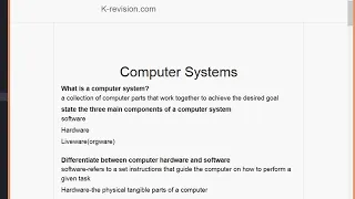 Introduction to Computers and Computer Systems   KCSE Computer Studies Paper 1