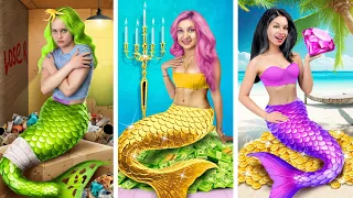 Rich vs Poor vs Giga Rich Mermaid / How to Become a Popular Mermaid in Magic School!