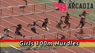 2022 TF - Arcadia Invite - 100 Hurdles (Girls, Open, 5 heats)