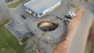 Mooresville residents wondering who is responsible for growing sinkhole