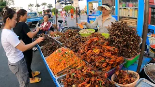 Most Popular Cambodian street food 2023 | Delicious exotic foods, Crickets, Bird, Spider & More