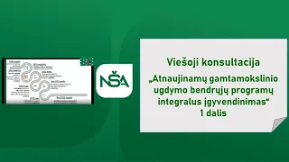 Viešoji konsultacija „Atnaujinamų gamtamokslinio ugdymo bendrųjų programų integralus įgyvendinimas“